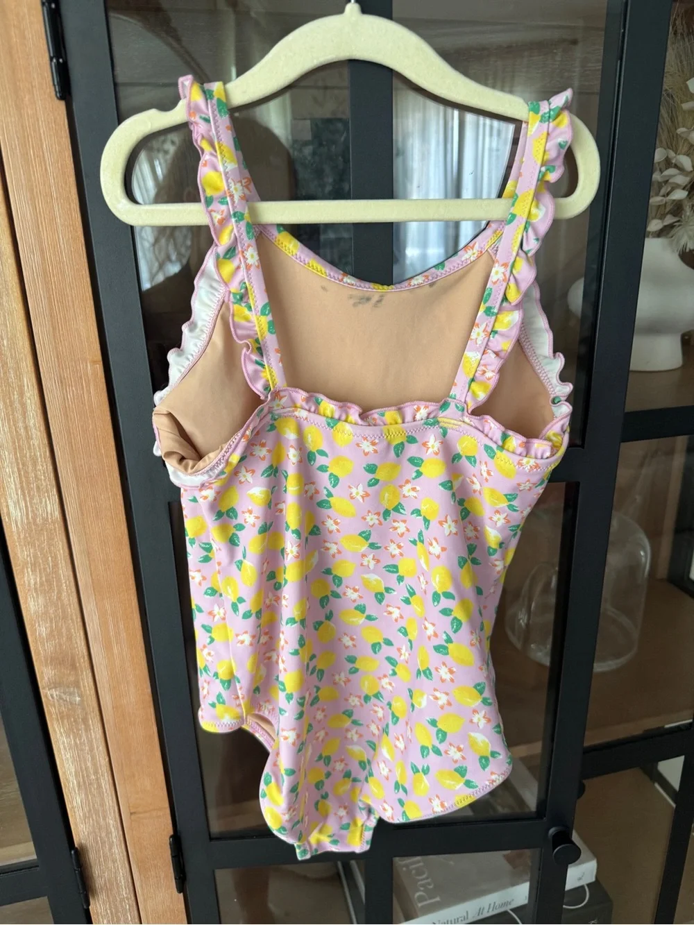 Crewcuts lemons one piece swimsuit ruffle print floral girls